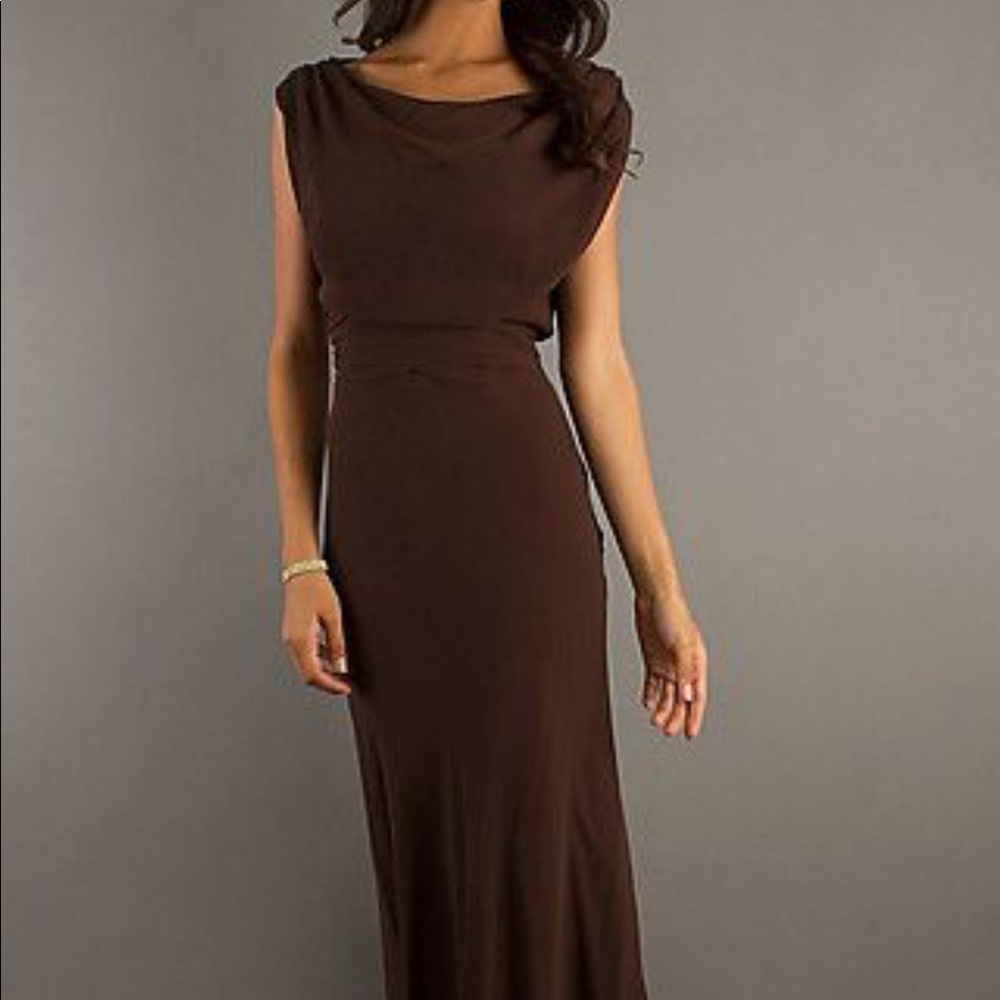 Navy chiffon floor length dress- bridesmaid dress